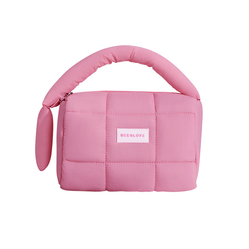 Candy-colored padded makeup bag