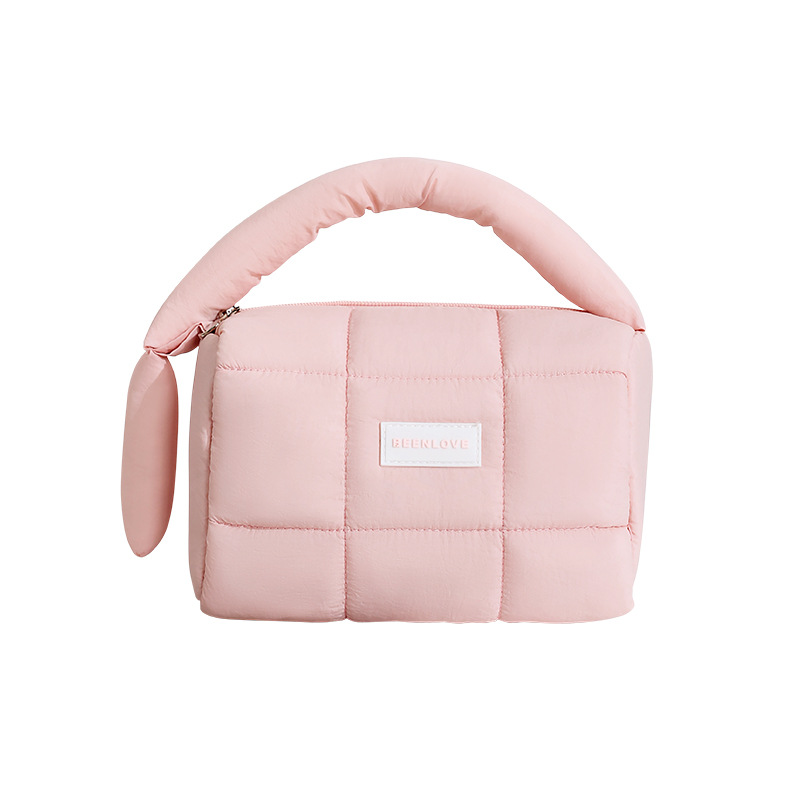 Candy-colored padded makeup bag