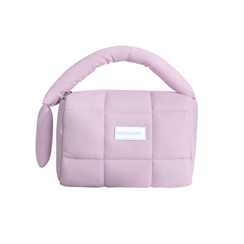 Candy-colored padded makeup bag