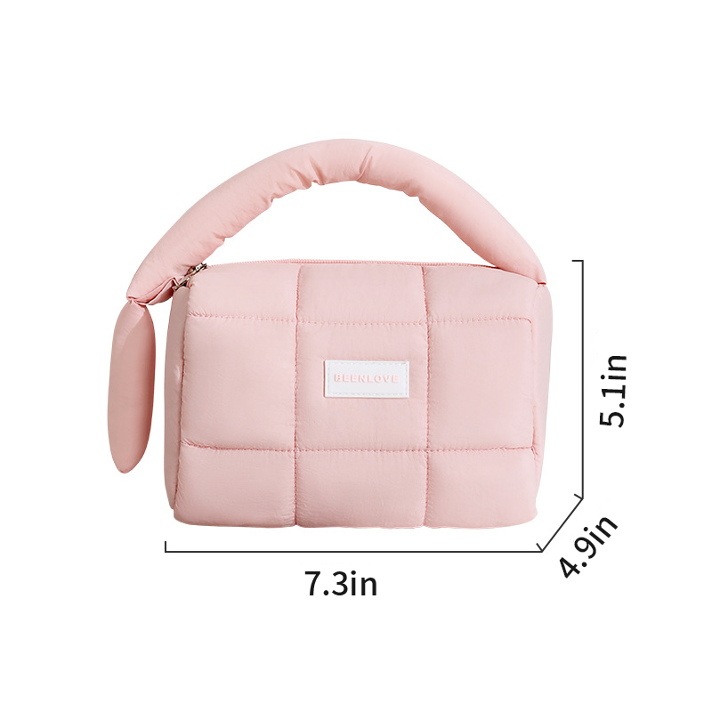 Candy-colored padded makeup bag