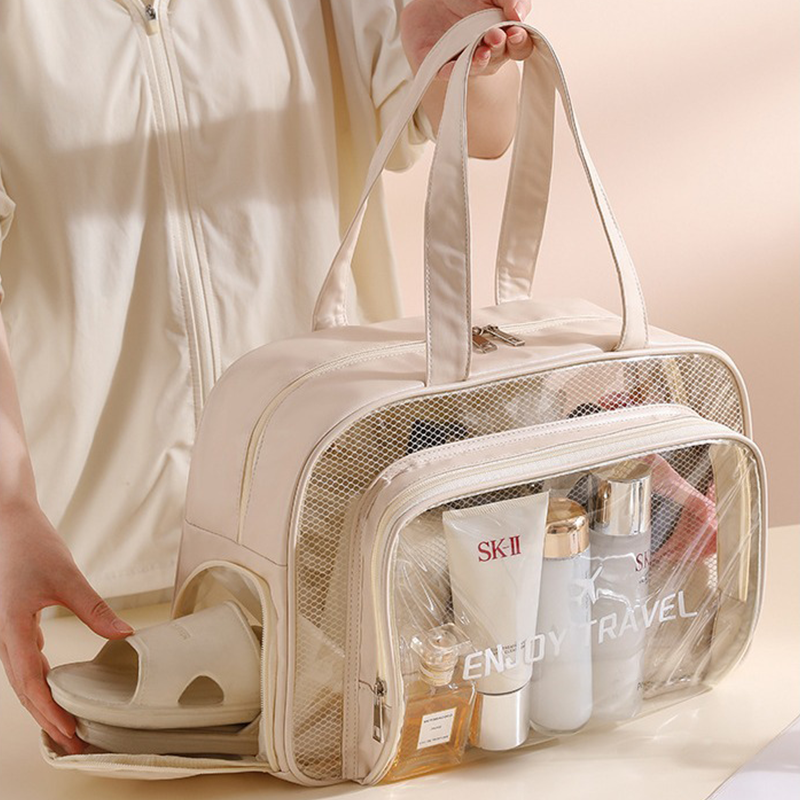 Waterproof hand-held dry-wet separation swimming bag